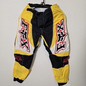 Fox Racing Youth Motocross Pant Yellow Black Size 12-14 MX Dirt Bike Riding Gear